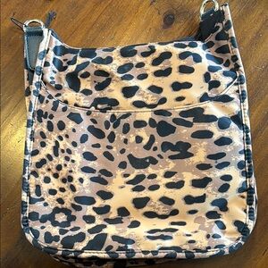 Ah-dorned Stylish Black and Tan Leopard Print Crossbody Bag(strap not included)
